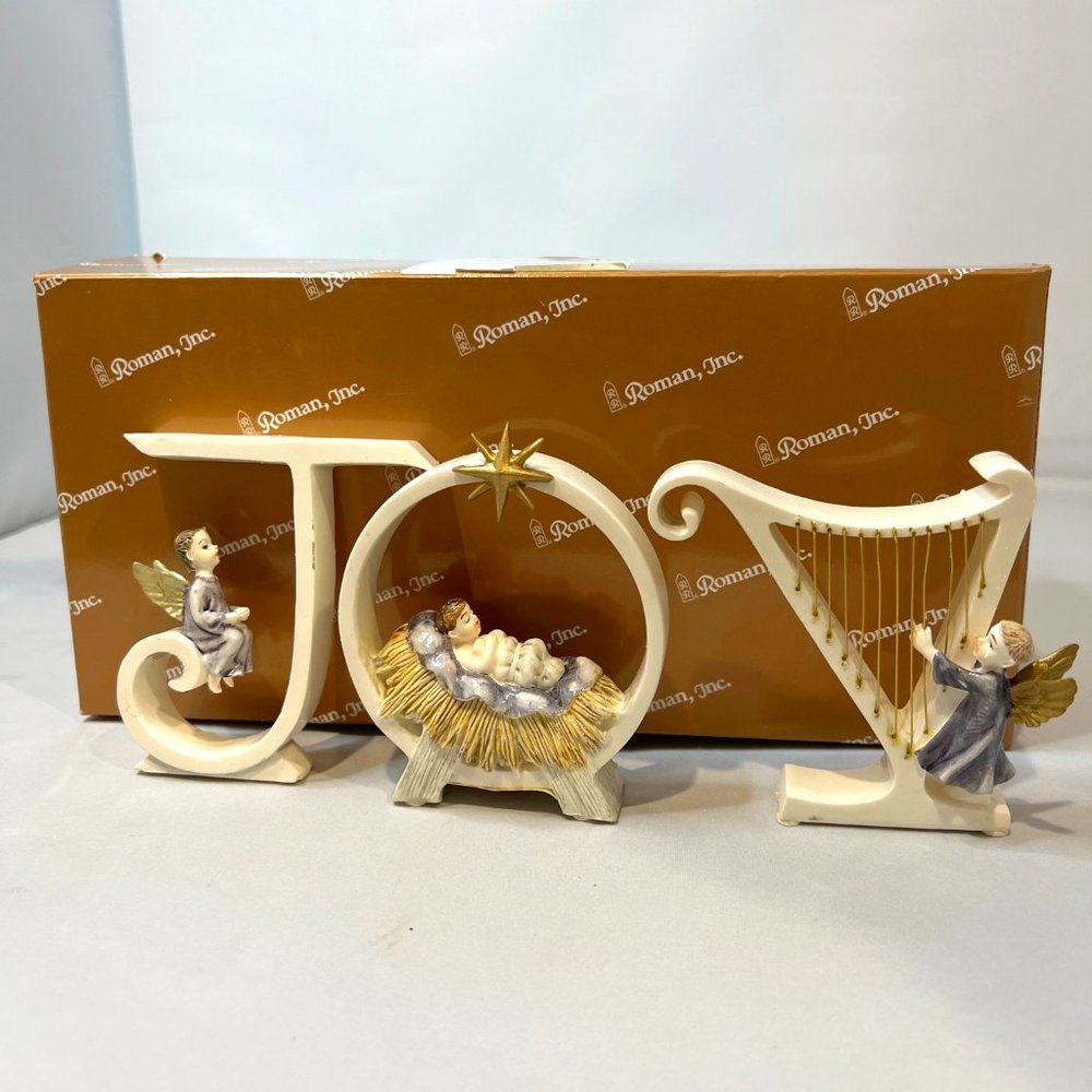Vintage Roman Inc JOY Letters Figurine Excellent Condition and RARE!